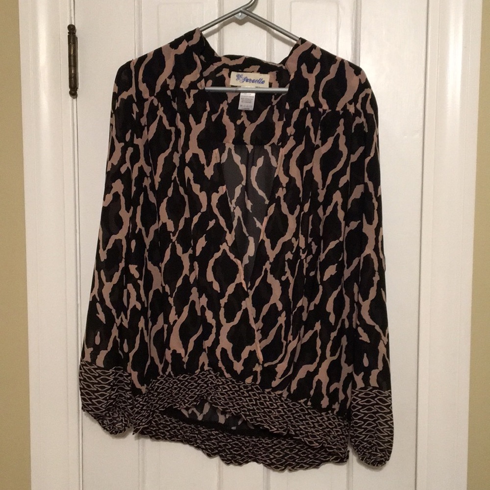 Pink and black blouse